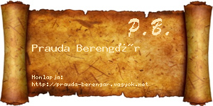 Prauda Berengár névjegykártya